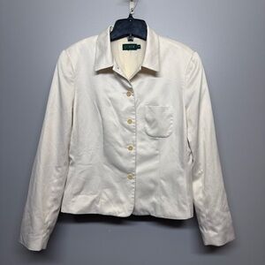 J. Crew Ivory Satin Jacket SIZE 8